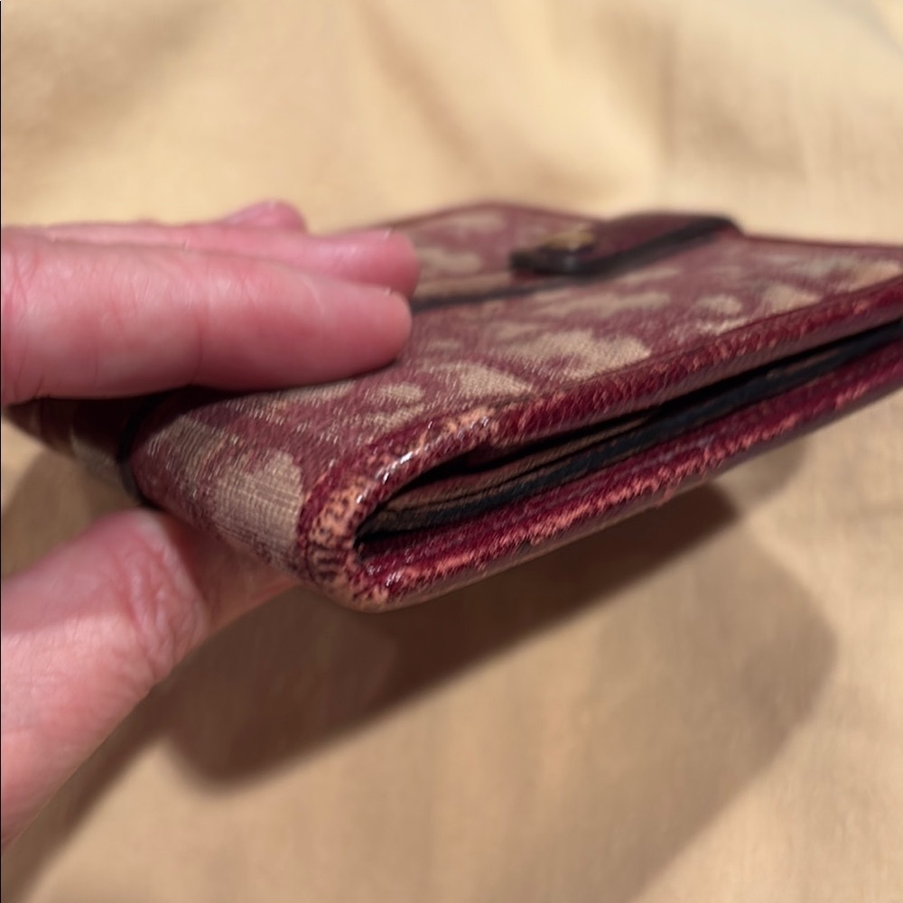 Rare! Christian Dior Red Vintage Trotter Wallet Elegant Compact Design - Picture 14 of 16